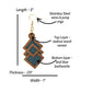 Geometric Walnut Wood Veneer & Blue Leatherette Earrings - 3 styles