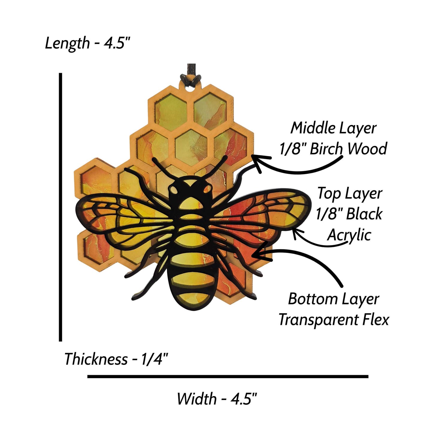 Bee and Honeycomb Suncatcher