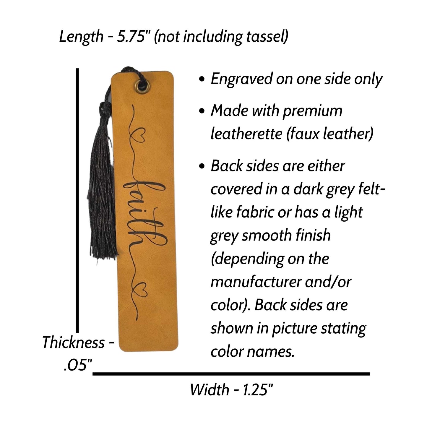 Faith - Inspirational Leatherette Bookmark with Tassel