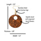 Bee and Floral Engraved Round Wood Earrings With Circle Cutout