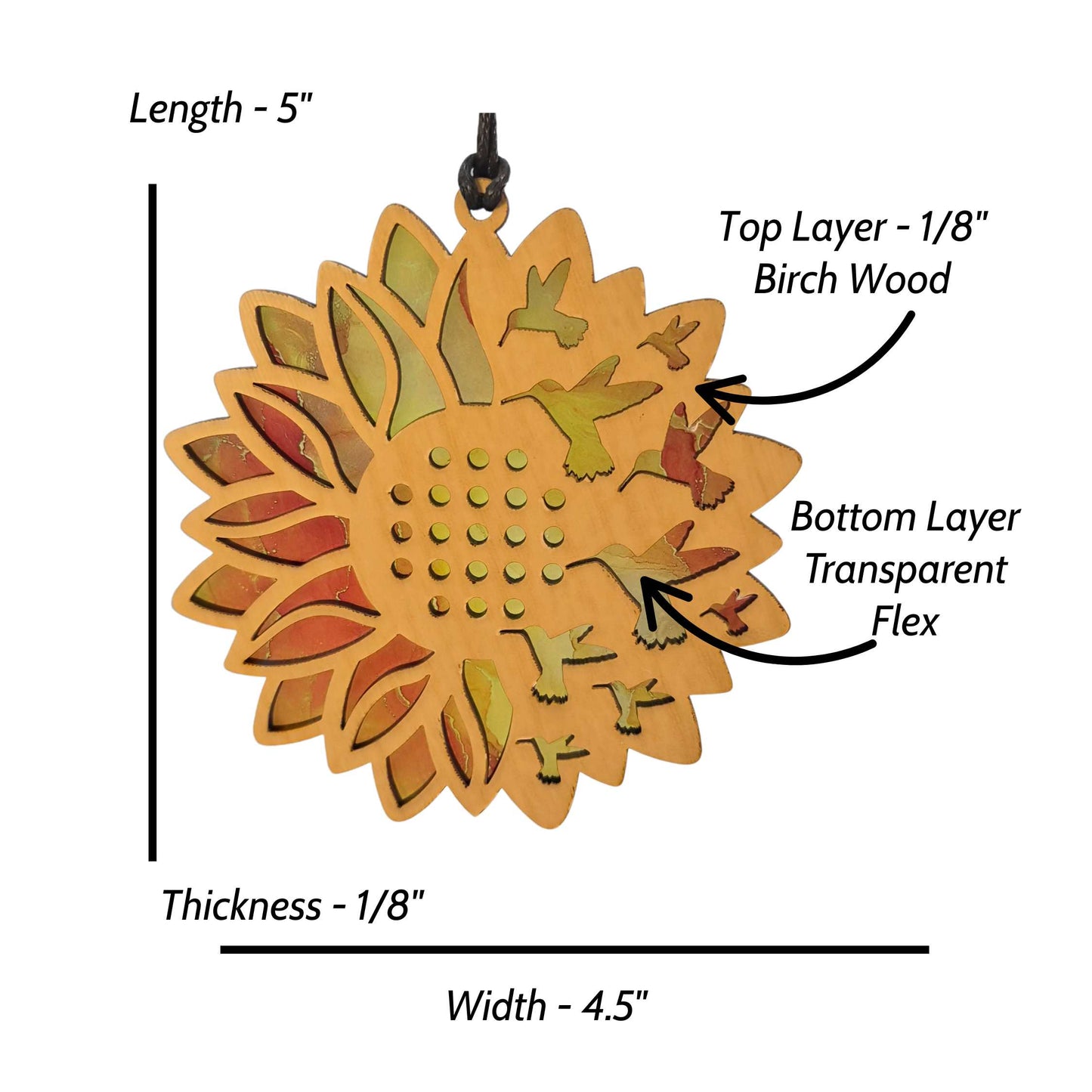 Sunflower and Hummingbird Suncatcher