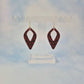 Maroon and Black Leatherette Dangle Earrings