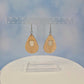 Tulip Flower Maple Wood Veneer & White Leatherette Earrings