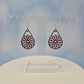 Maroon Daisy Flower Leatherette Teardrop Earrings