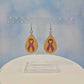 Breast Cancer Survivor Cherry Wood Veneer & Pink Leatherette Earrings