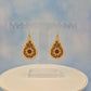 Mandala Maple Wood Veneer and Brown Leatherette Teardrop Earrings