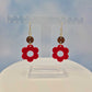 Wood & Acrylic Flower Dangle Earrings
