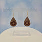 Sunflower Wood and Maroon Leatherette Dangle Earrings - Simple Front View