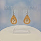 Lotus Flower Maple Wood Veneer & White Leatherette Earrings