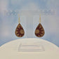 Sunflower Wood and Maroon Leatherette Dangle Earrings - Side View