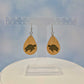 Turtle Side View Maple Wood Veneer & Olive Green Leatherette Earrings