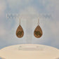 Turtle Side View Walnut Wood Veneer & Olive Green Leatherette Earrings