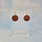 Small Round Sunflower Engraved Wood Earrings