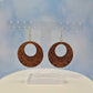 Large Round Wood Sunflower Circle Cutout Earrings