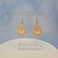 Chicken Maple Wood Veneer & White Leatherette Earrings