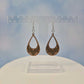 Mandala Cutout Walnut Wood Veneer & Olive Green Leatherette Earrings