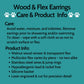 Triple Heart Wood Veneer and Flex Teardrop Earring