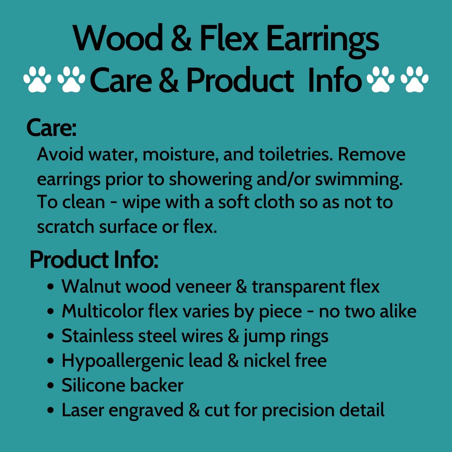 Triple Heart Wood Veneer and Flex Teardrop Earring