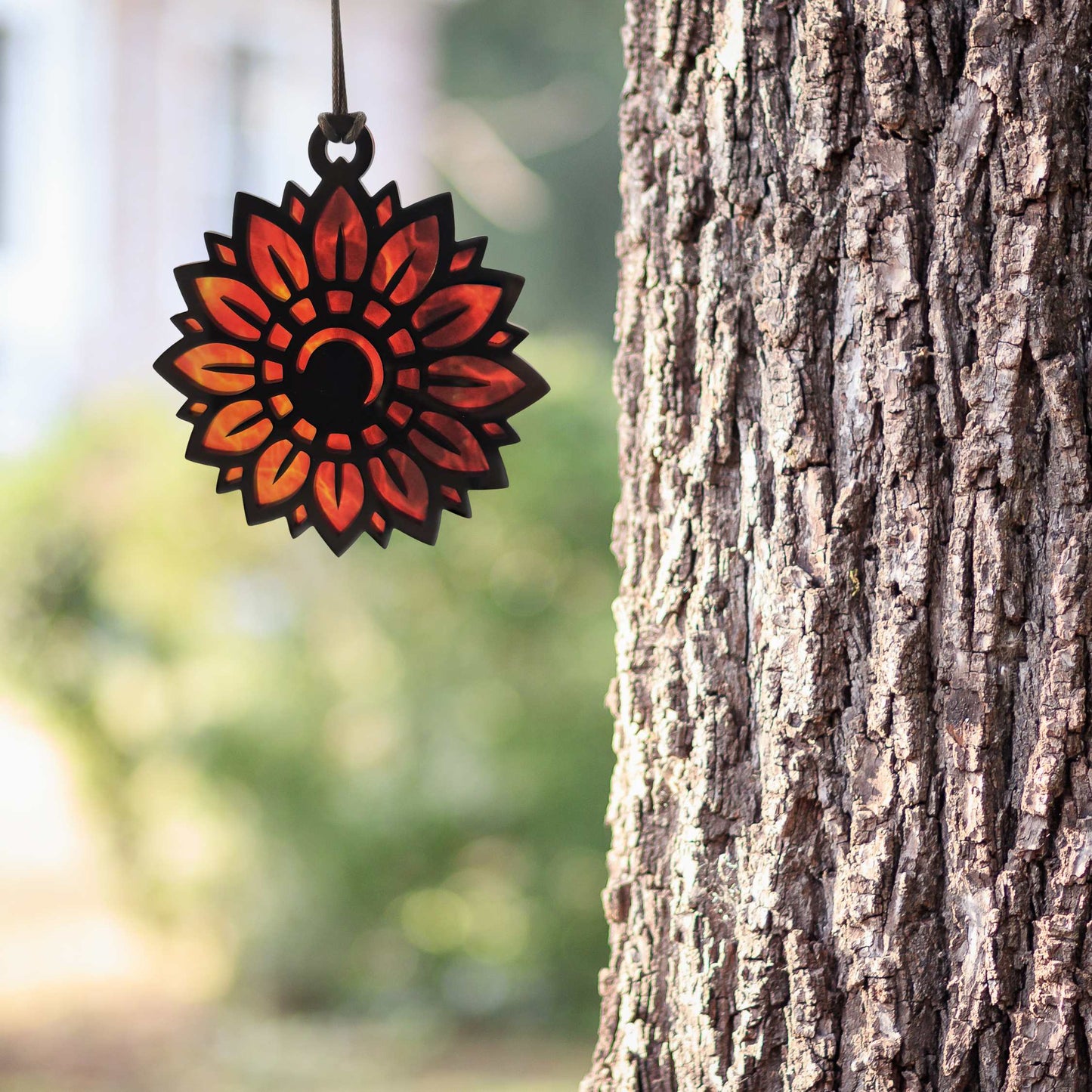 Red Sunflower Suncatcher - Sunset Inspired