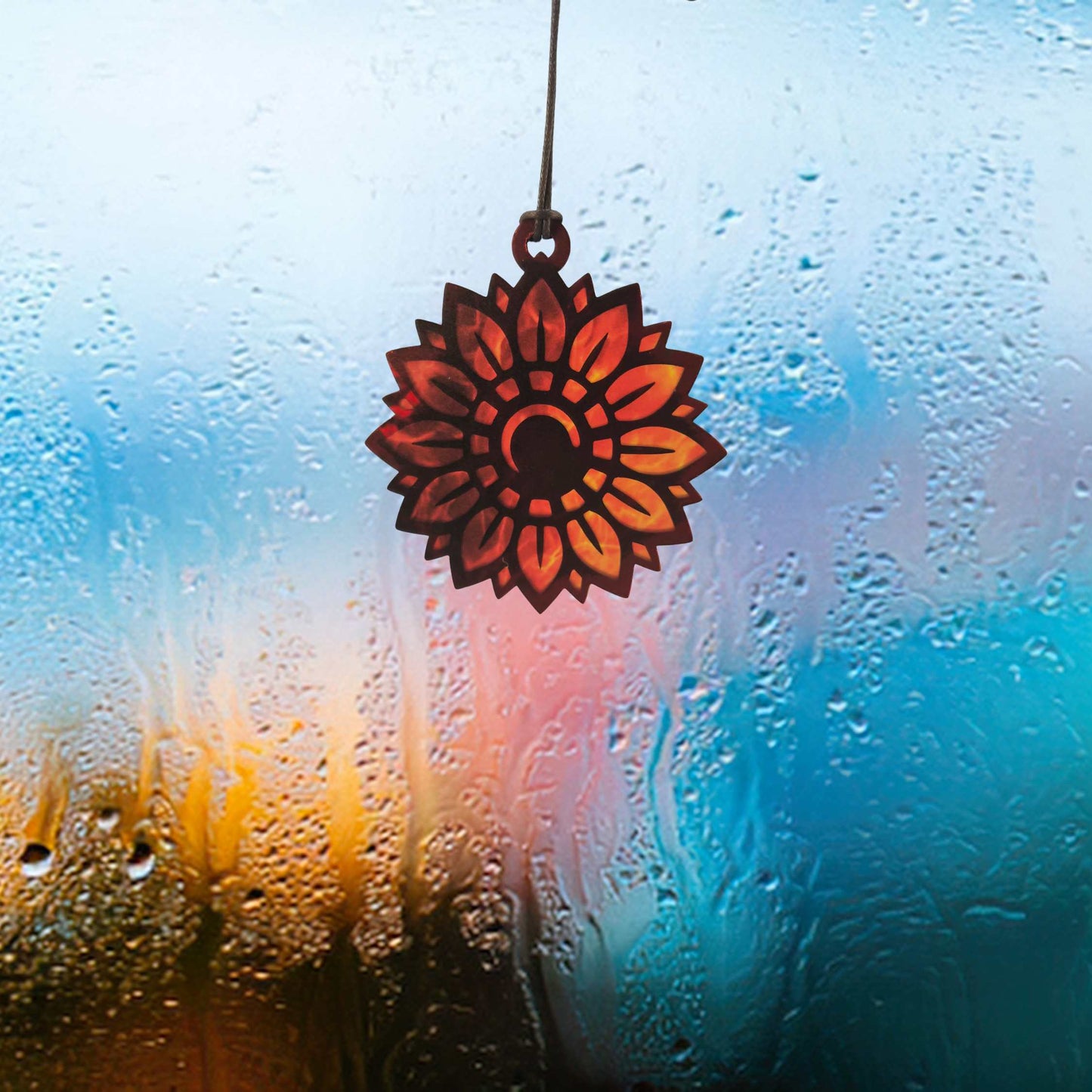 Red Sunflower Suncatcher - Sunset Inspired