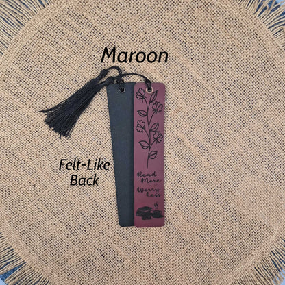 Read More Worry Less Floral Leatherette Bookmark With Tassel