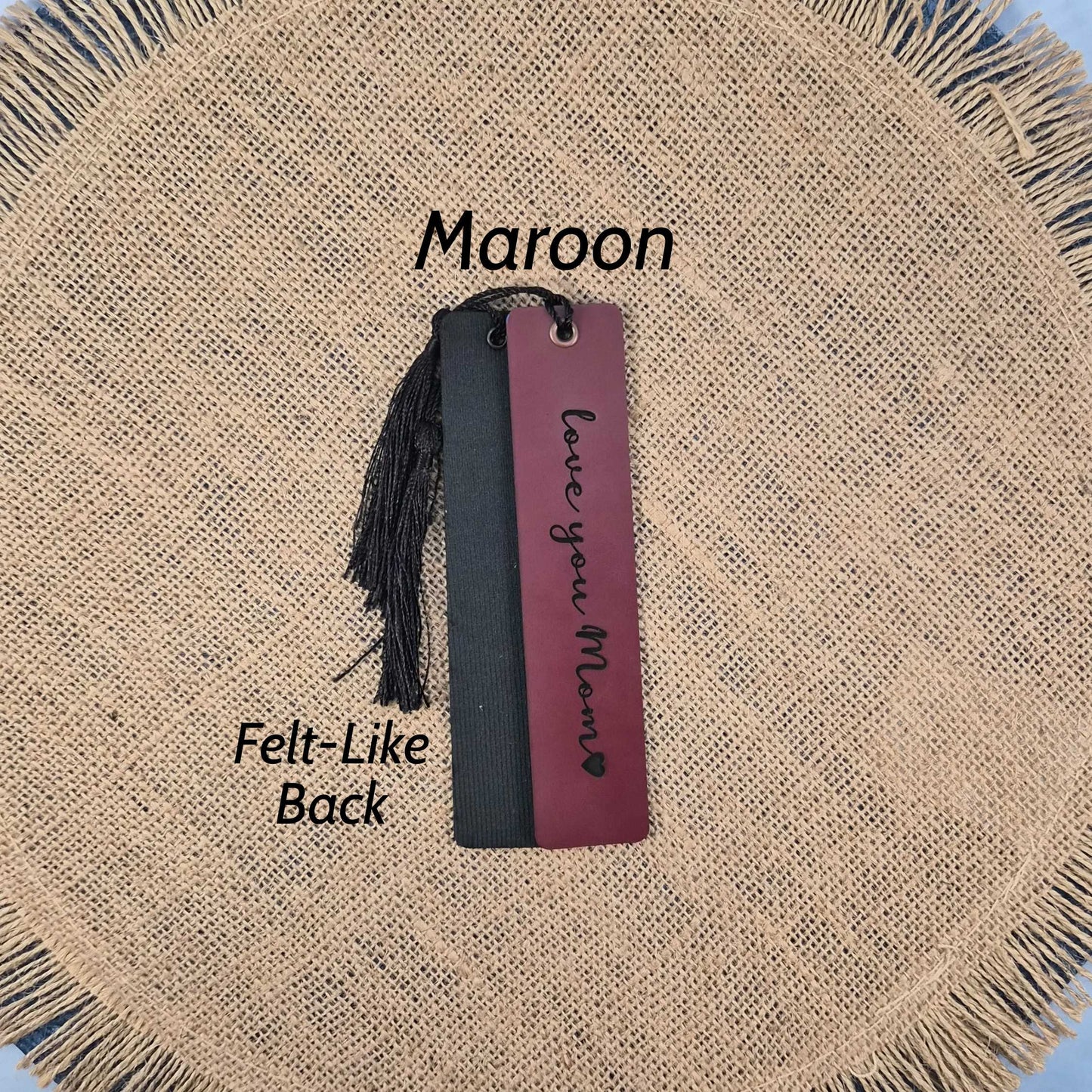 Love You Mom Leatherette Bookmark with Tassel