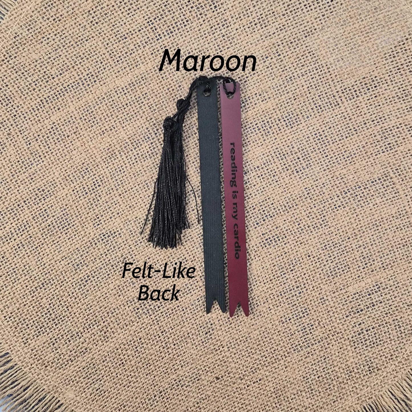 Reading is my Cardio Funny Leatherette Skinny Bookmark with Tassel