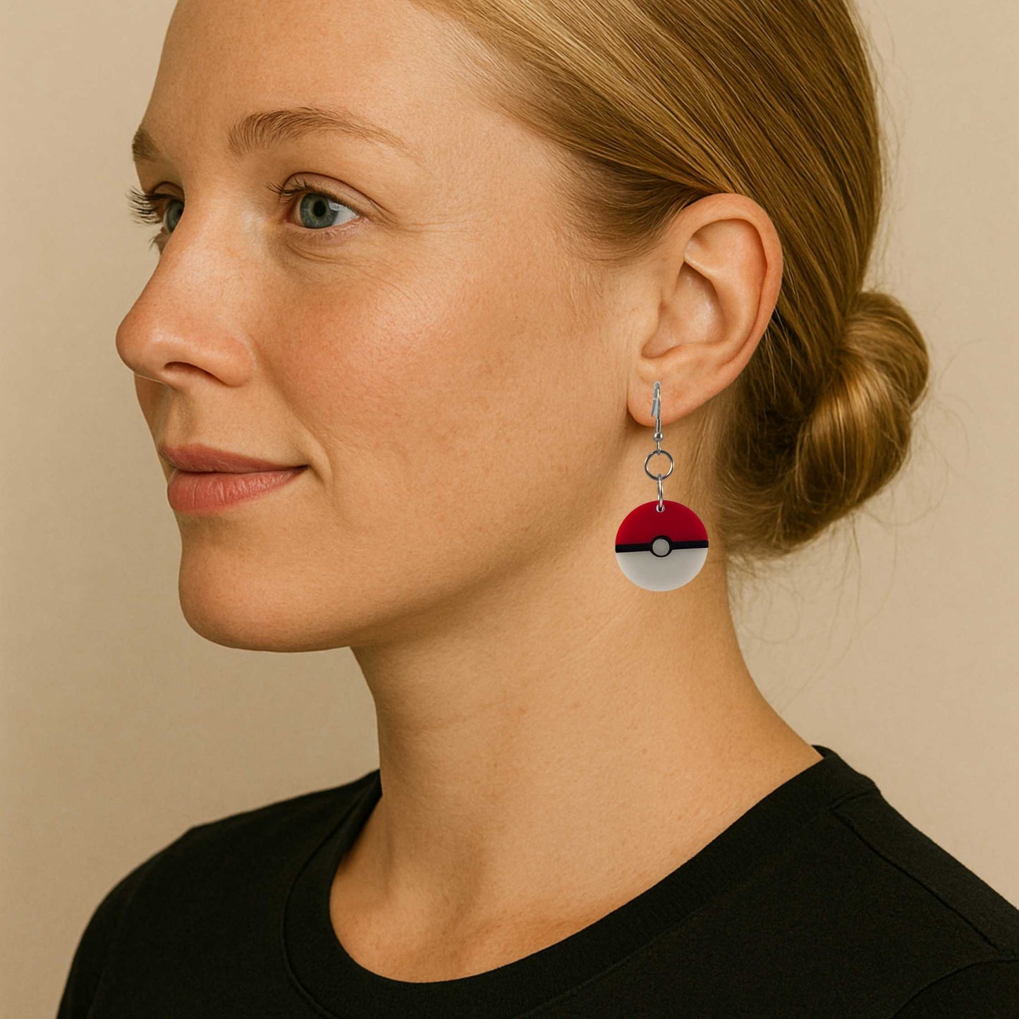 Acrylic Pokeball Dangle Earrings  - Gamer Related