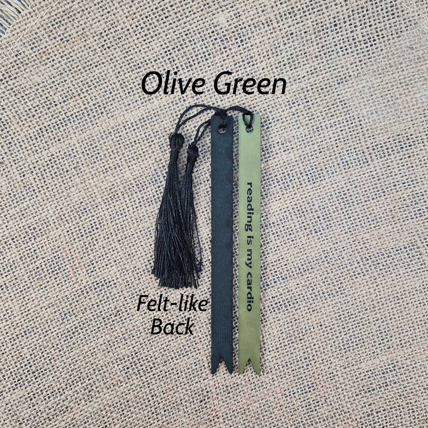 Reading is my Cardio Funny Leatherette Skinny Bookmark with Tassel