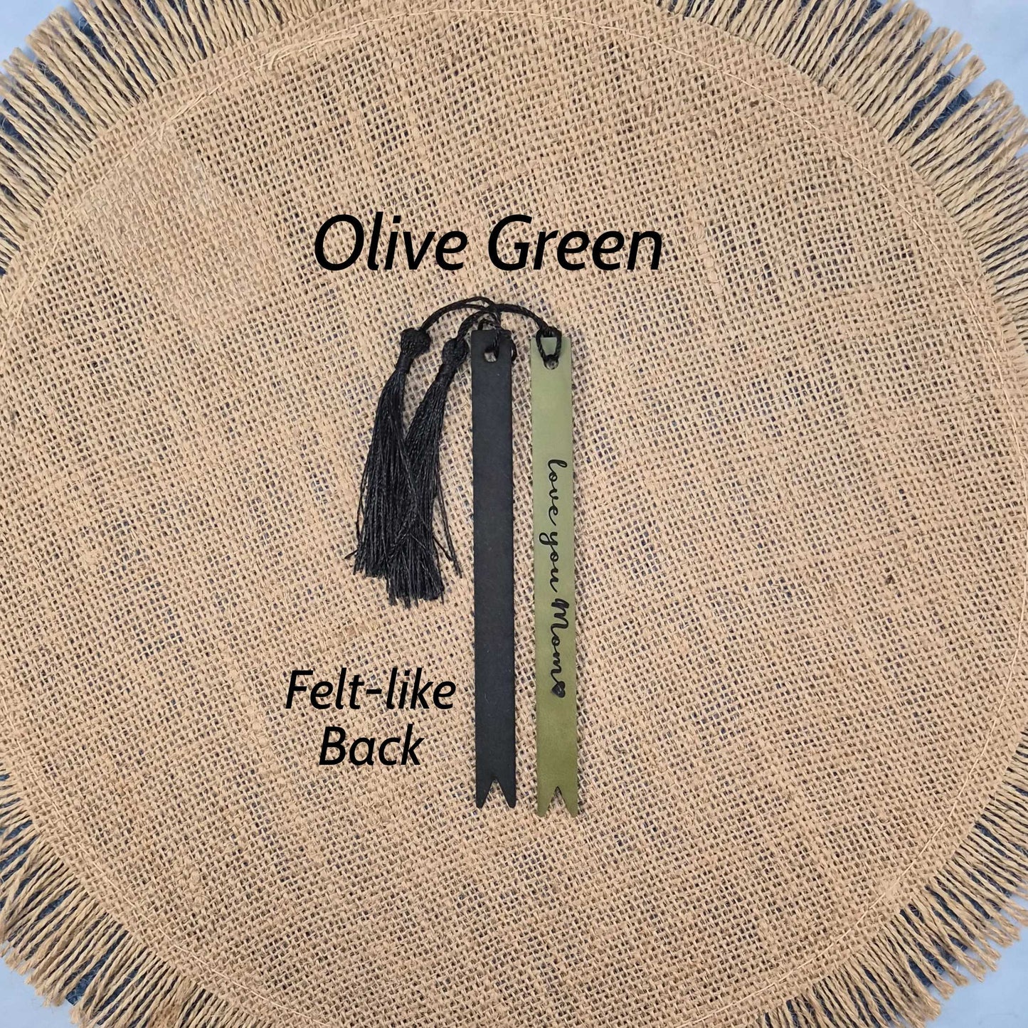 Love You Mom Leatherette Skinny Bookmark with Tassel