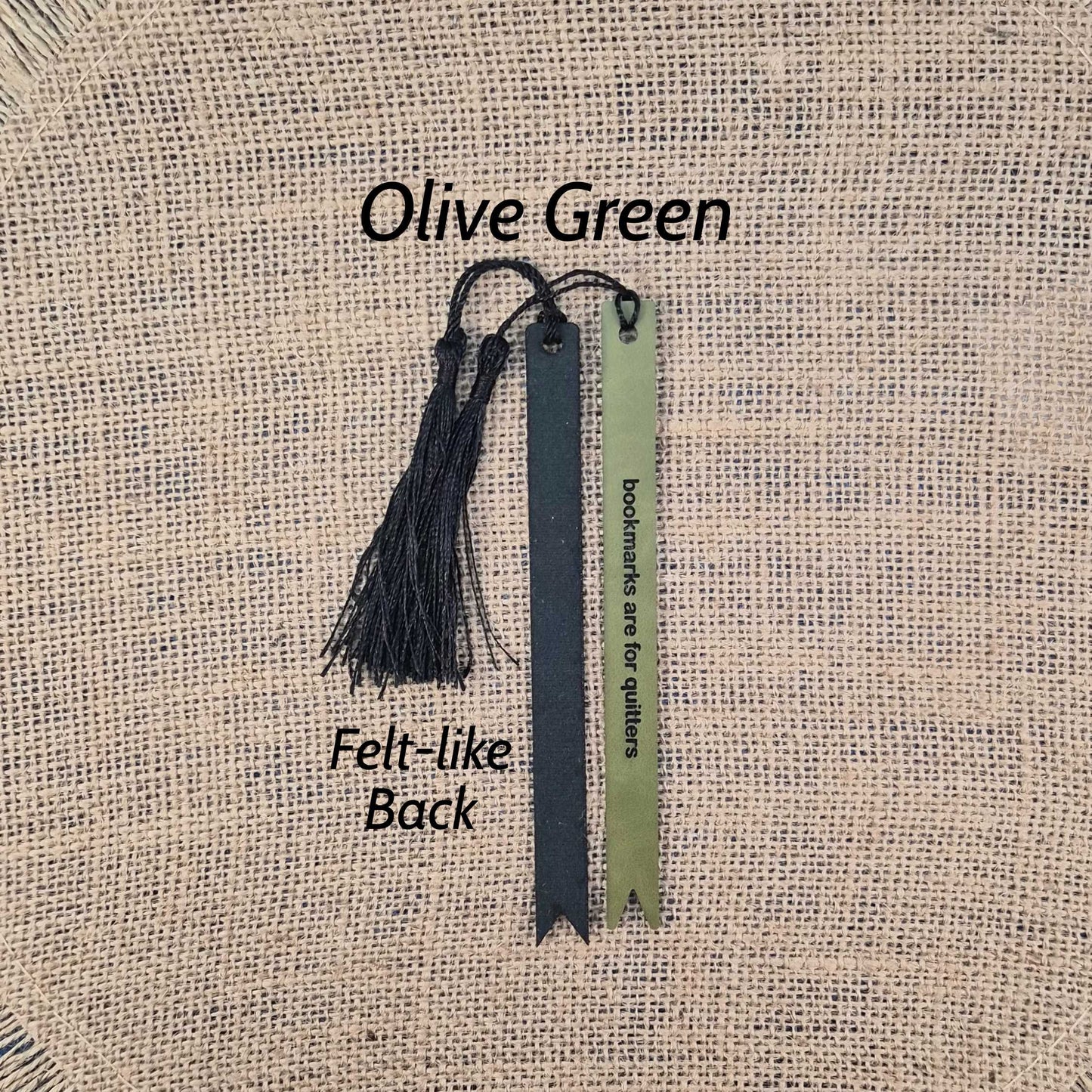 Bookmarks are for Quitters Funny Leatherette Skinny Bookmark with Tassel