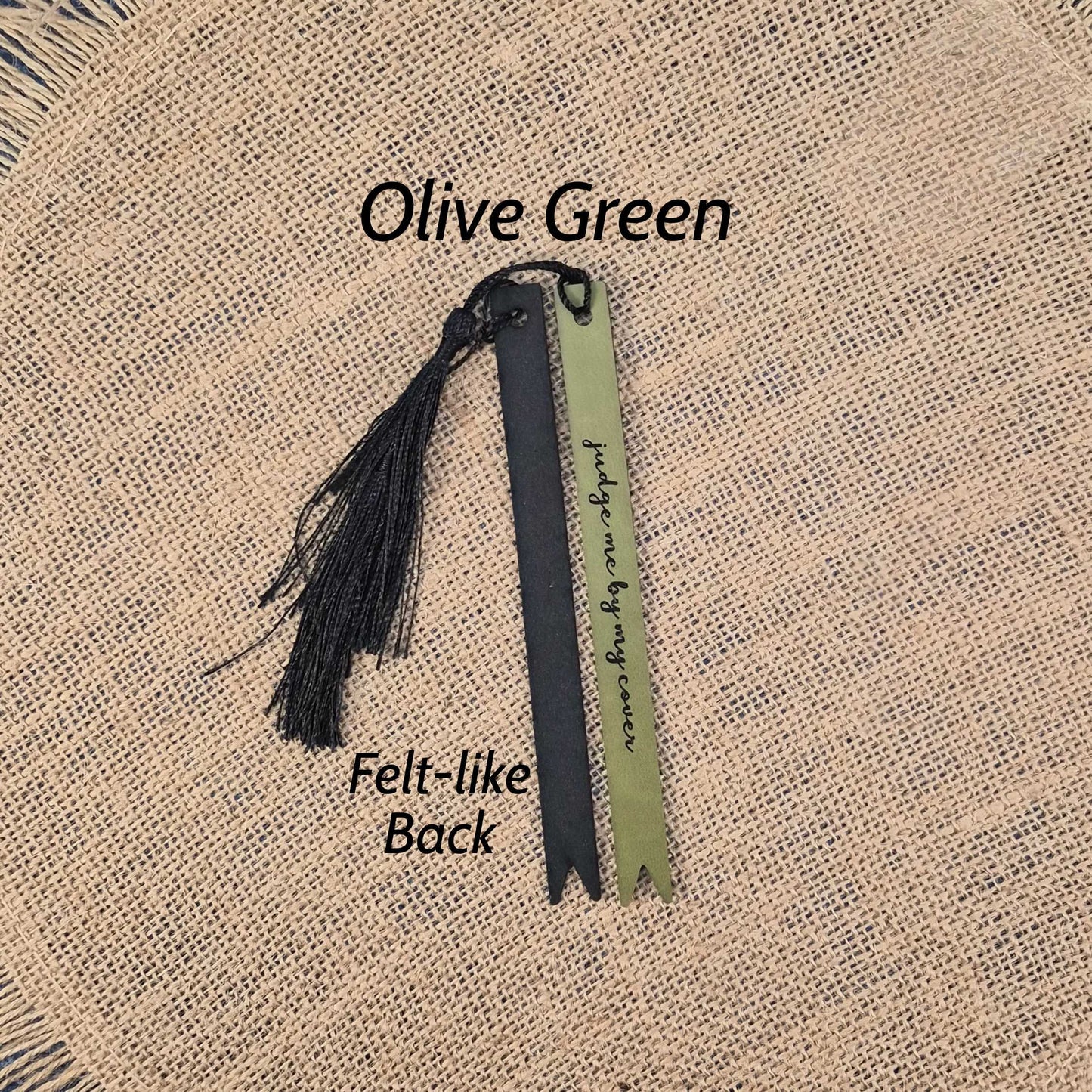 Judge me by my Cover Funny Leatherette Skinny Bookmark with Tassel