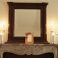 Layered Cherry Wood Picture Frame With Leatherette Butterflies Inlaid