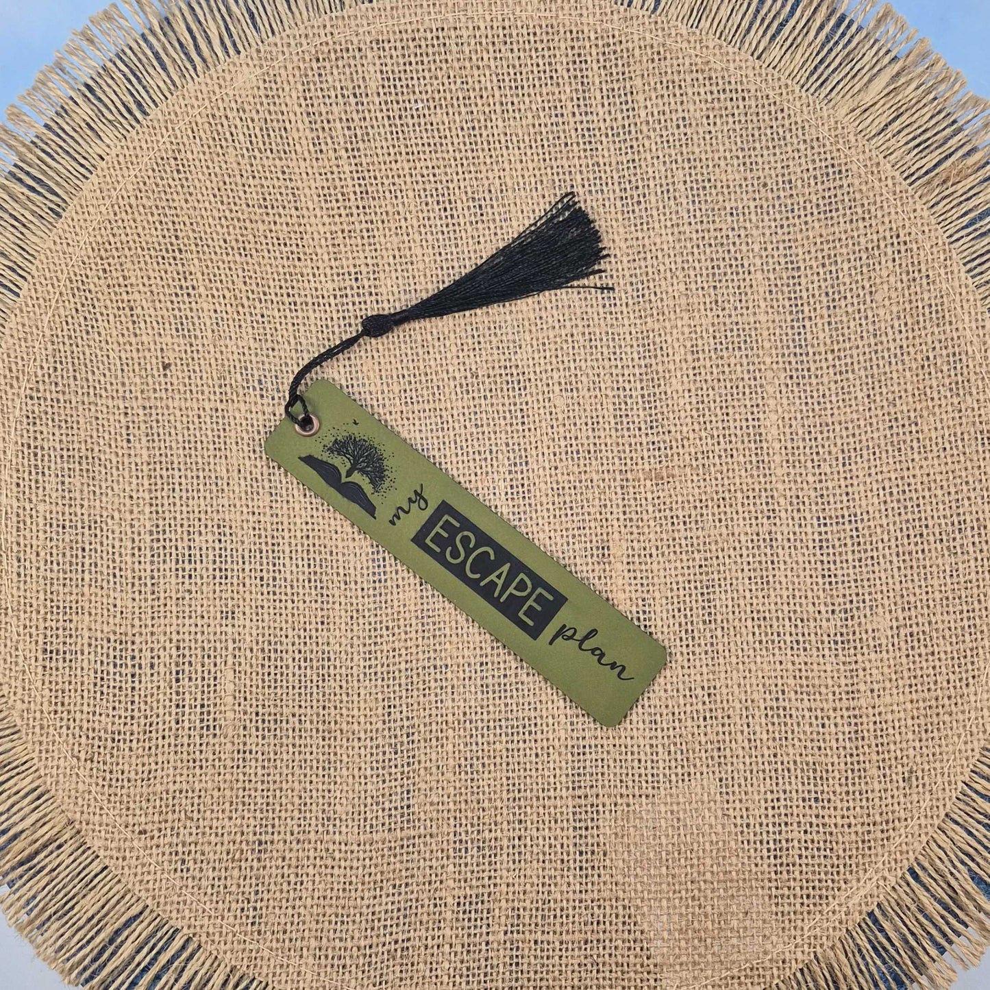 My Escape Plan Funny Leatherette Bookmark with Tassel