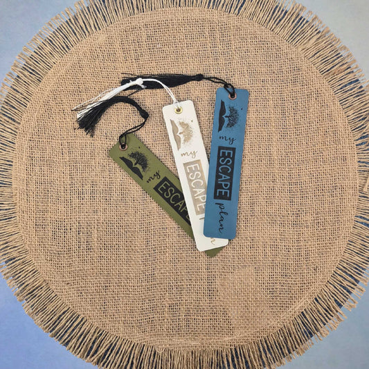 My Escape Plan Funny Leatherette Bookmark with Tassel