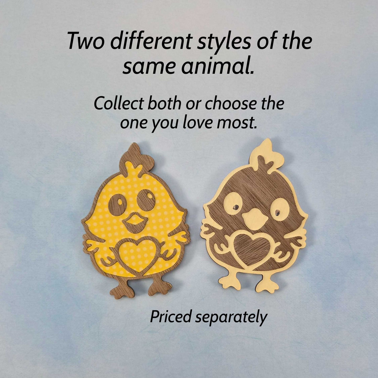 Baby Chick Fridge Magnets Layered - Front View