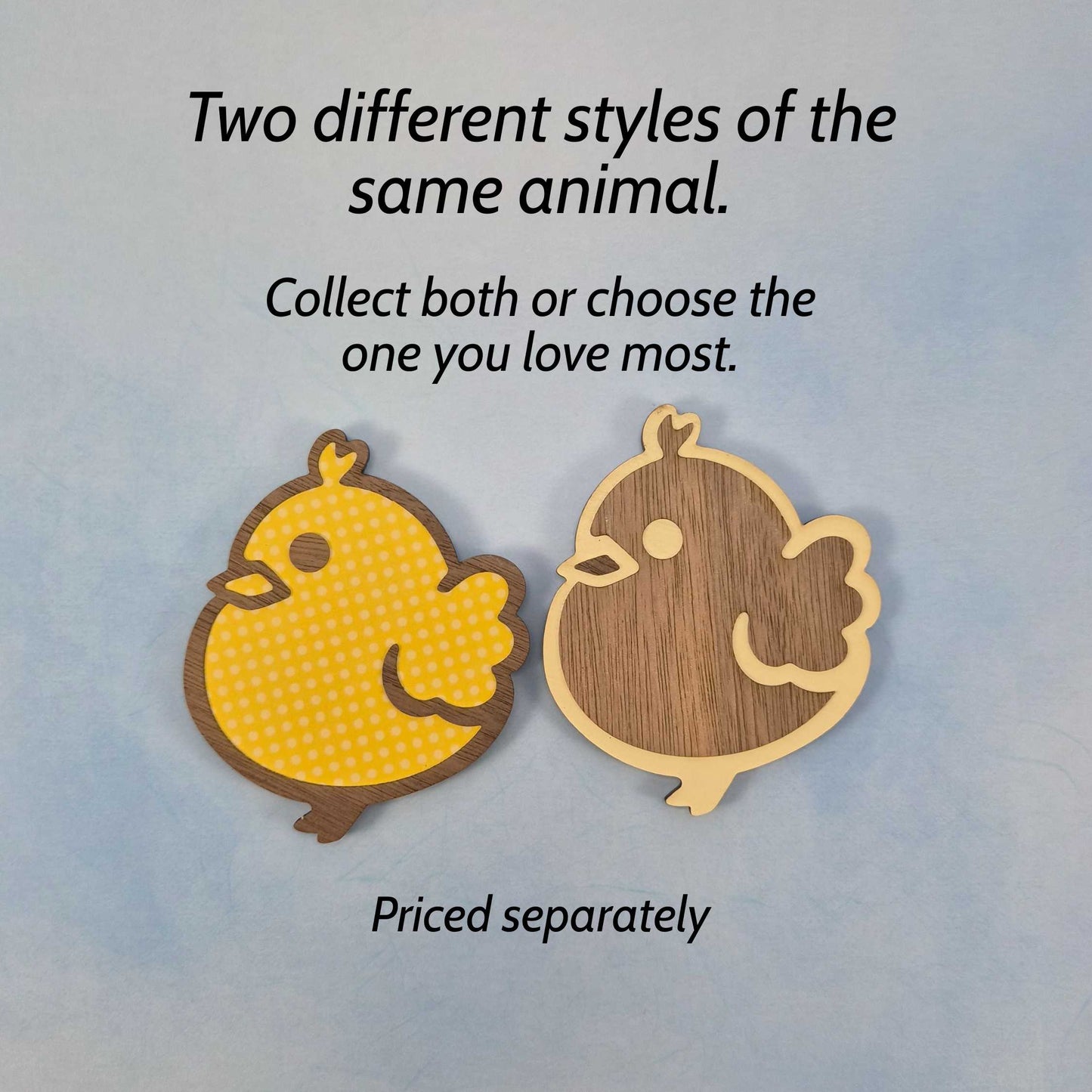 Chunky Chick Fridge Magnets Layered - Side View