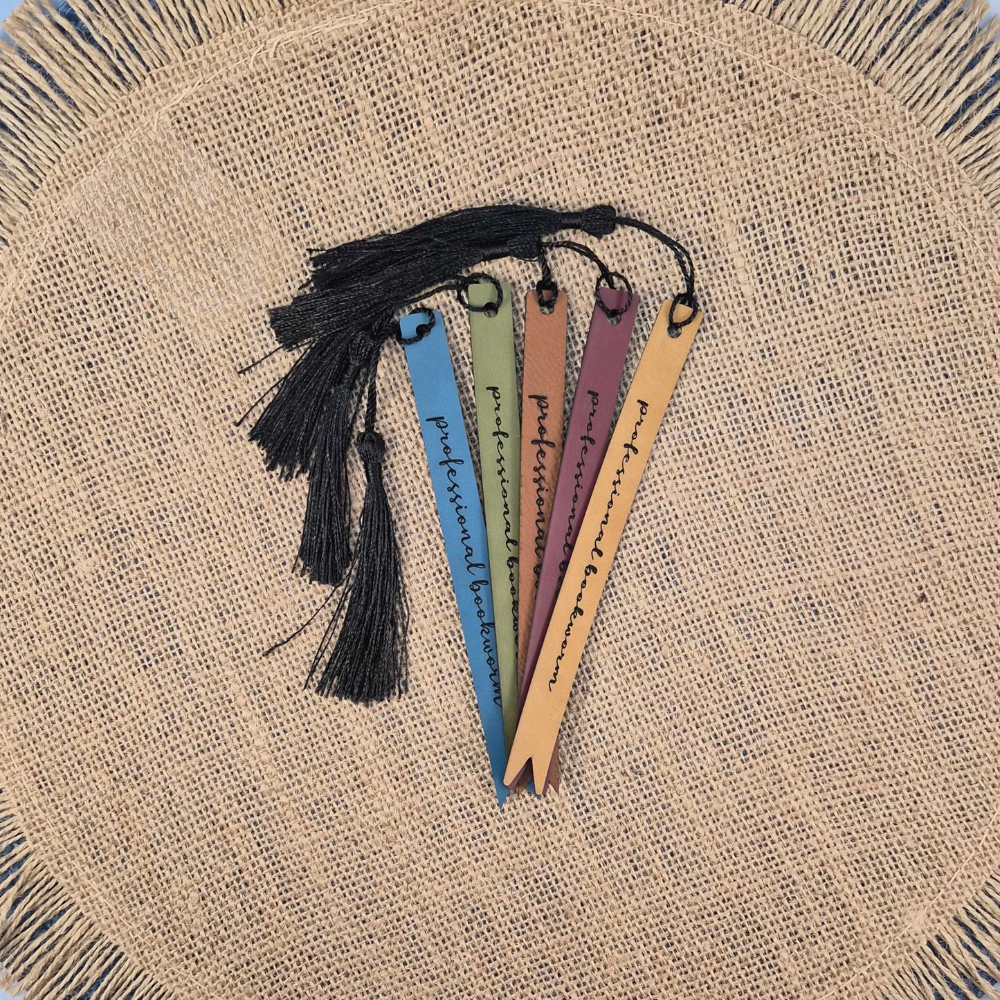 Professional Bookworm Funny Leatherette Skinny Bookmark with Tassel