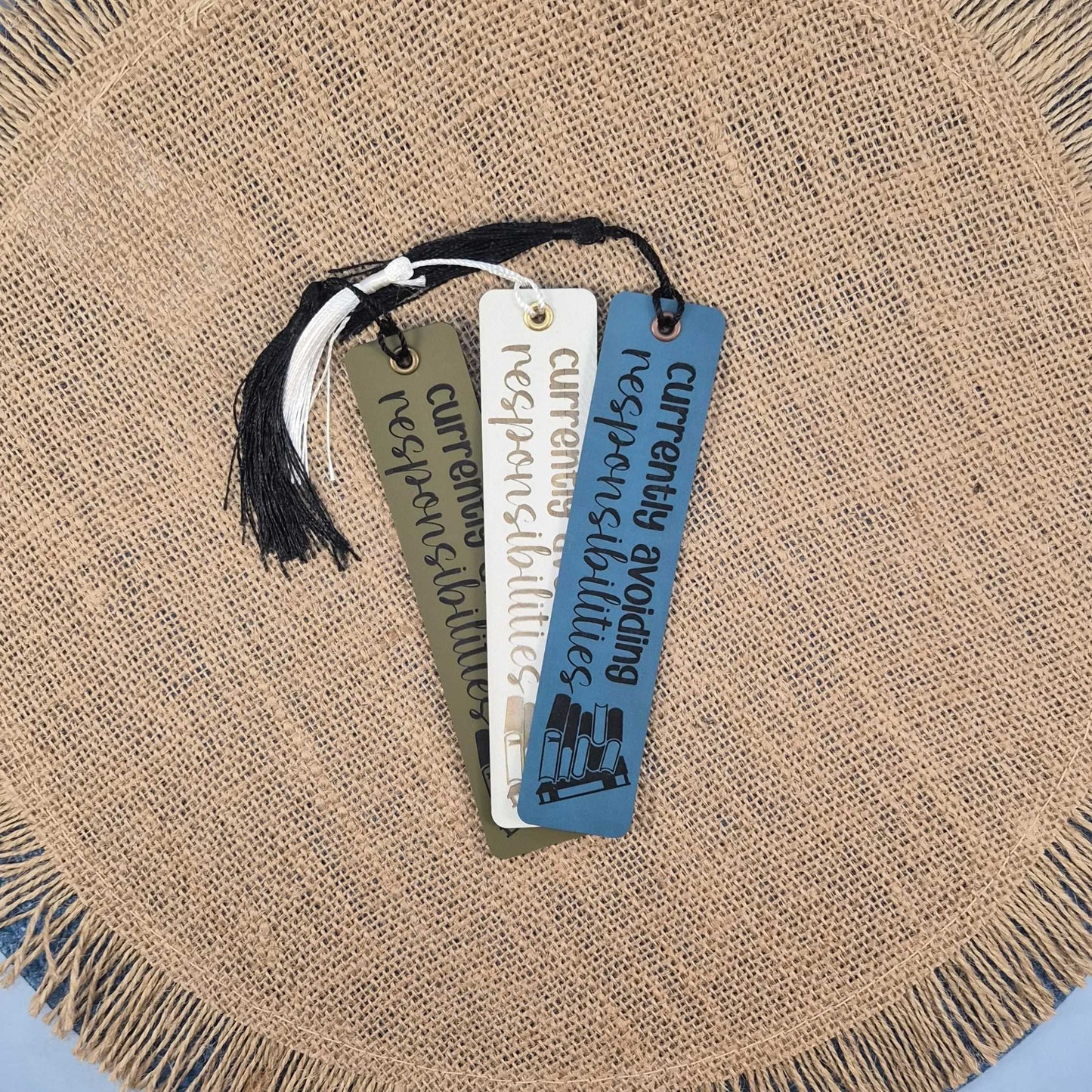 Currently Avoiding Responsibilities Funny Leatherette Bookmark with Tassel
