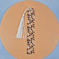 Paw Print Clear Flex Bookmark with Tassel Black and White