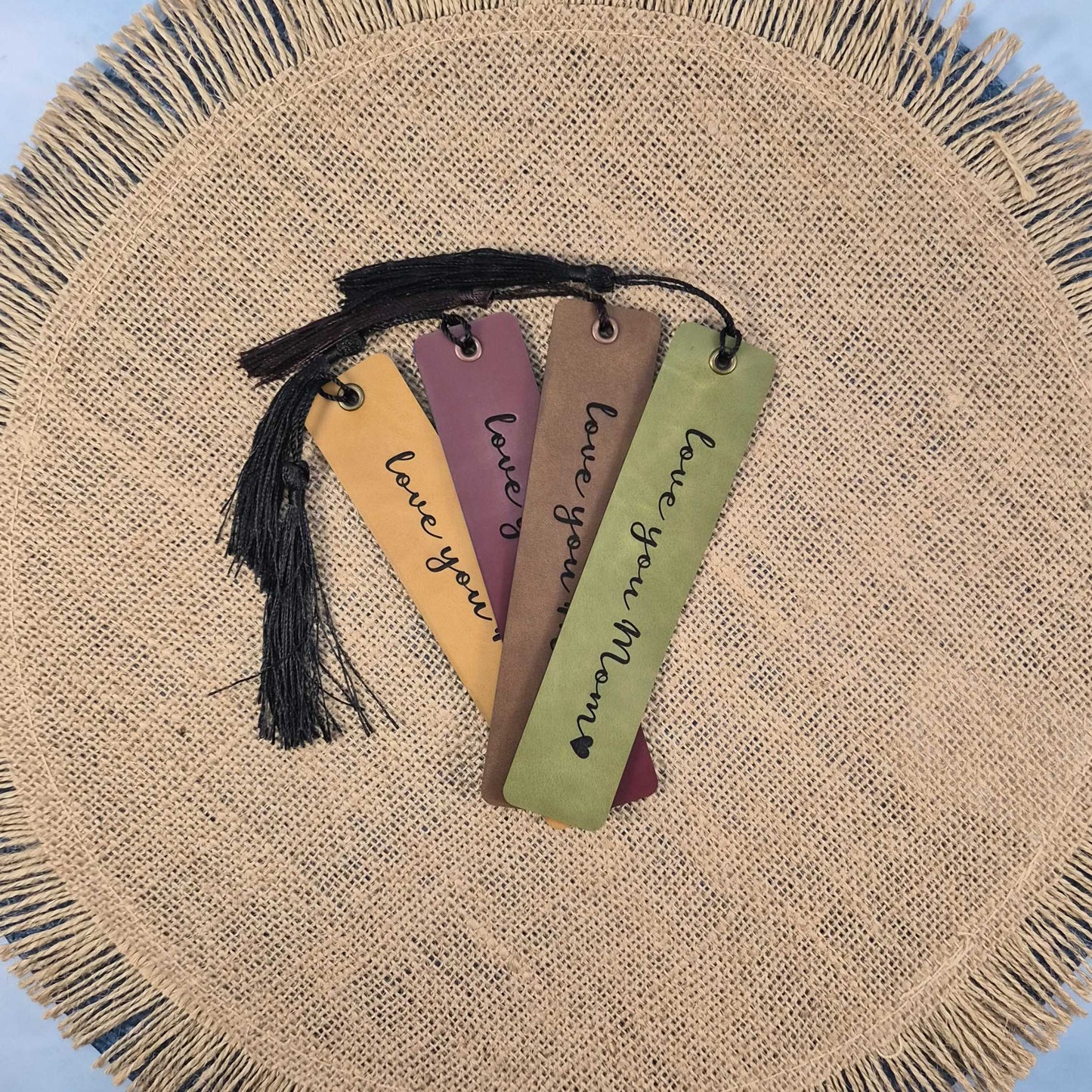 Love You Mom Leatherette Bookmark with Tassel
