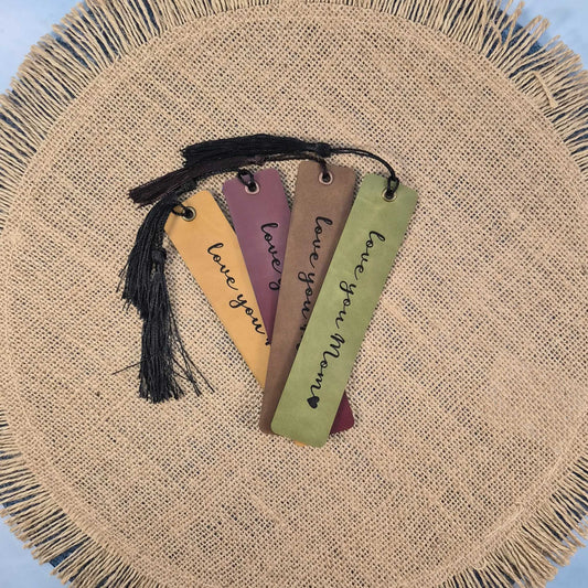 Love You Mom Leatherette Bookmark with Tassel