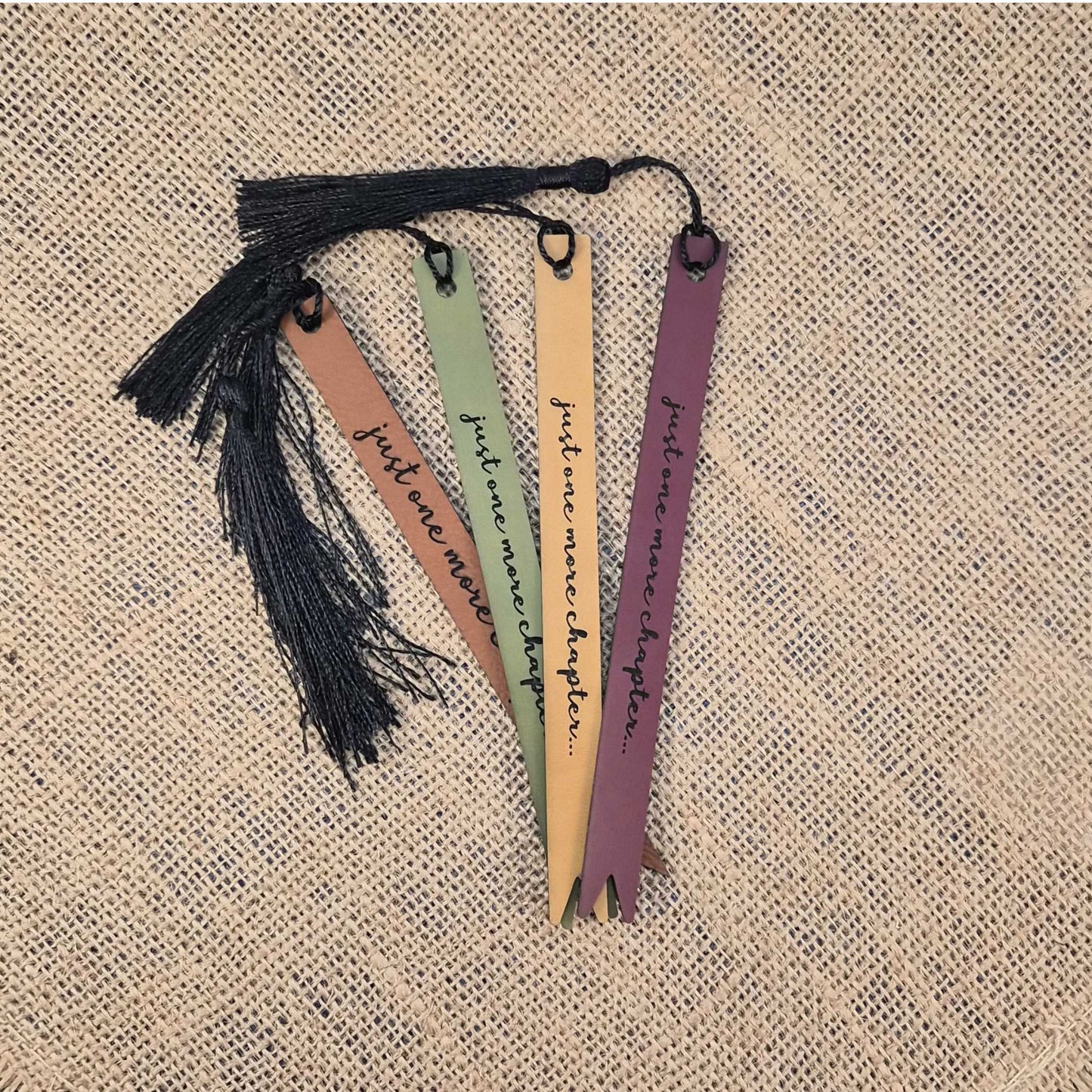 Just One More Chapter Funny Leatherette Skinny Bookmark with Tassel