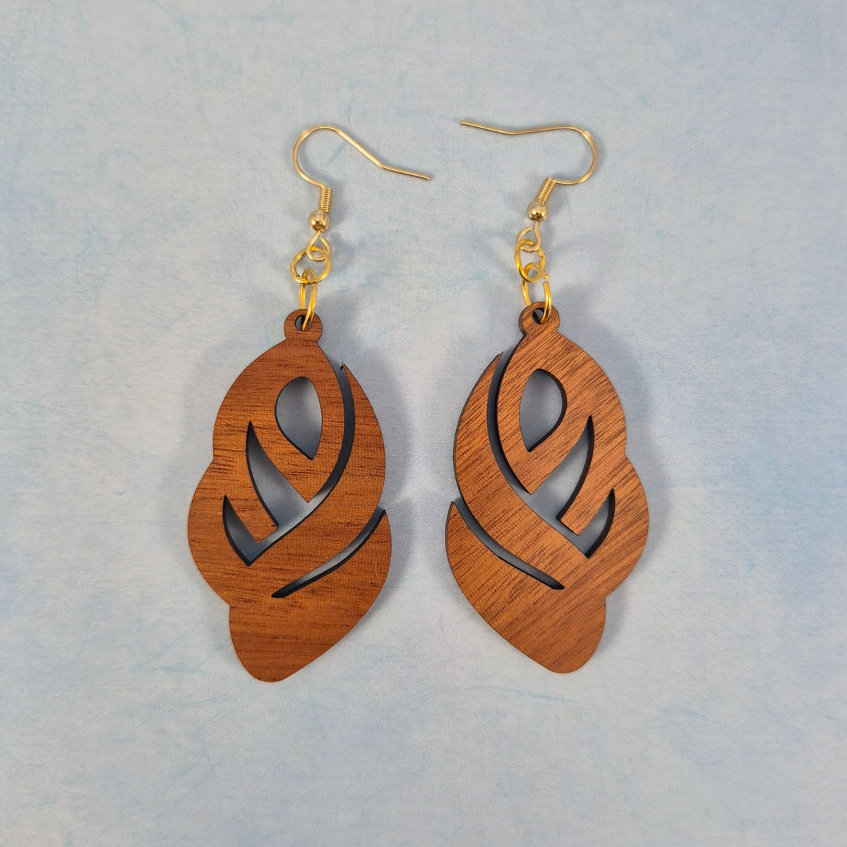 Geometric Wood Dangle Earrings