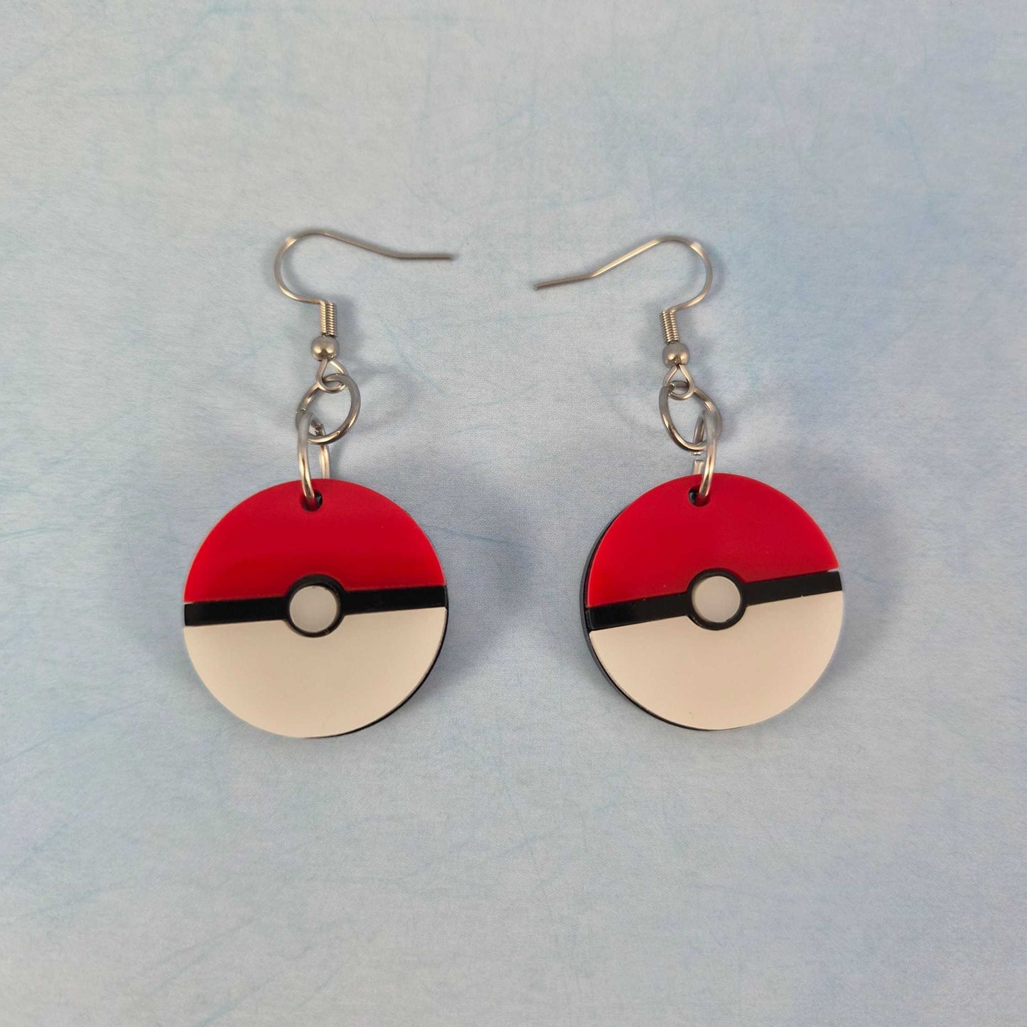 Acrylic Pokeball Dangle Earrings  - Gamer Related