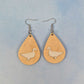 Duck Maple Wood Veneer & White Leatherette Earrings