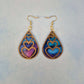 Triple Heart Wood Veneer and Flex Teardrop Earring