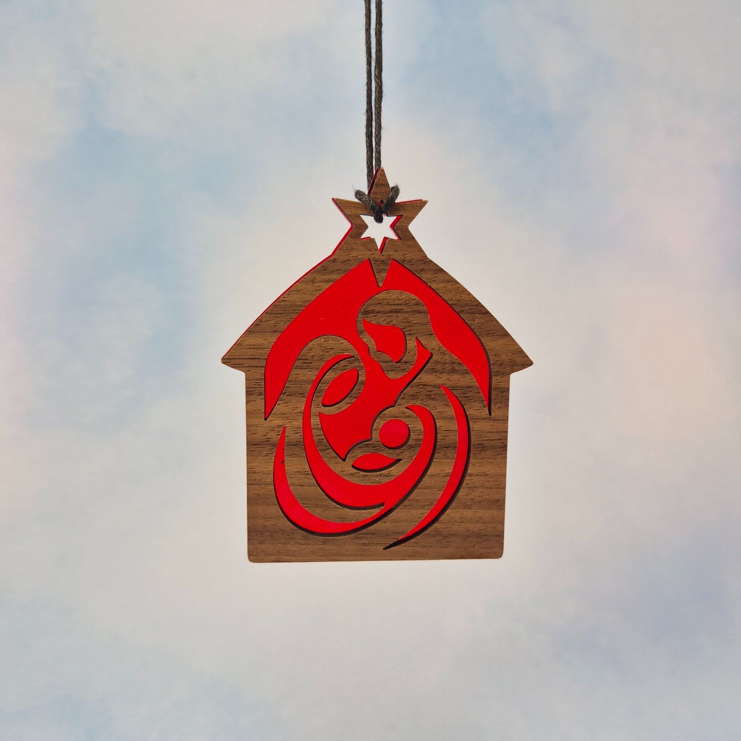 Nativity Scene Short Christmas Tree Ornament