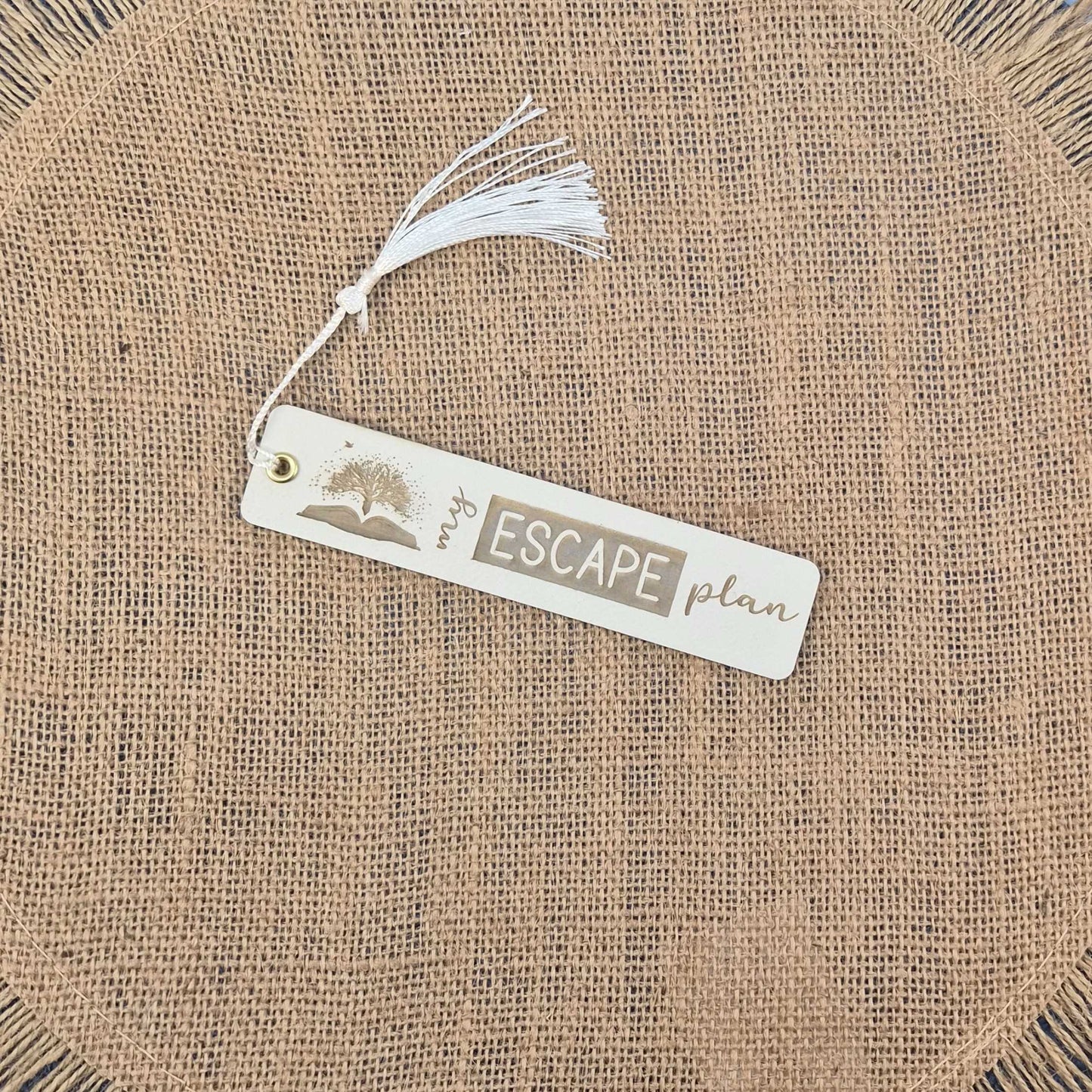 My Escape Plan Funny Leatherette Bookmark with Tassel