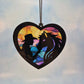 Horse and Cowgirl Heart Shaped Suncatcher